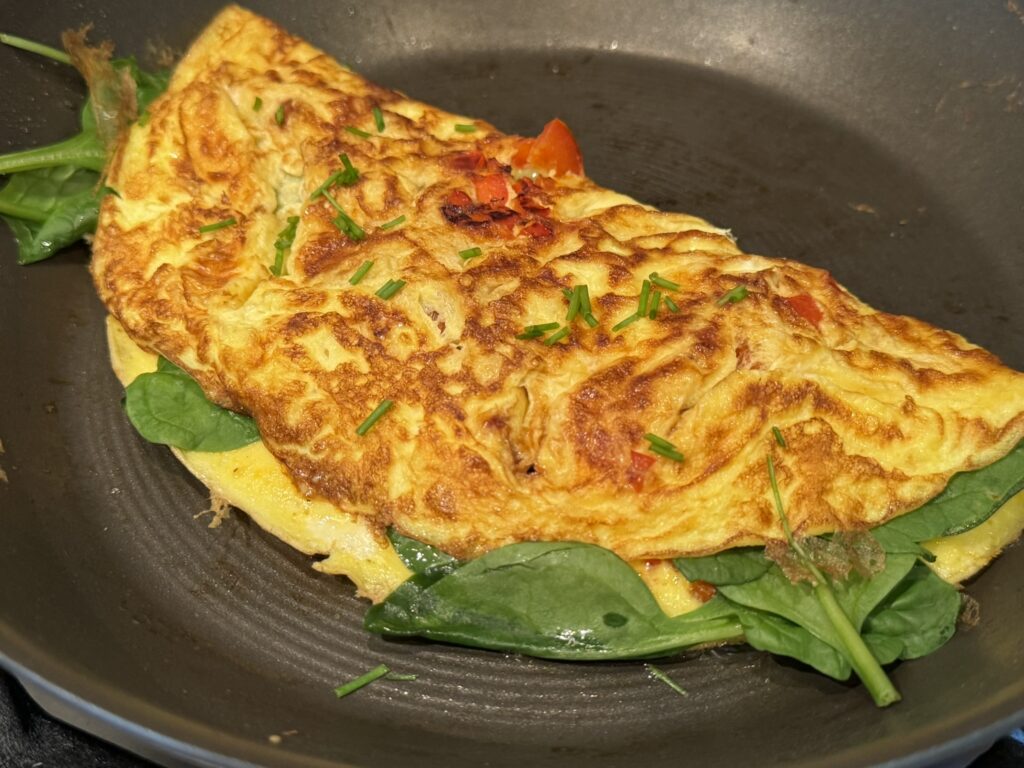 Vegetable and Cream Cheese Omelet