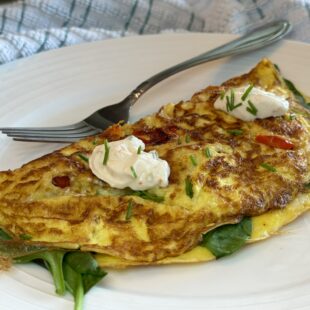 Vegetable and Cream Cheese Omelet