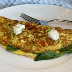 Vegetable and Cream Cheese Omelet