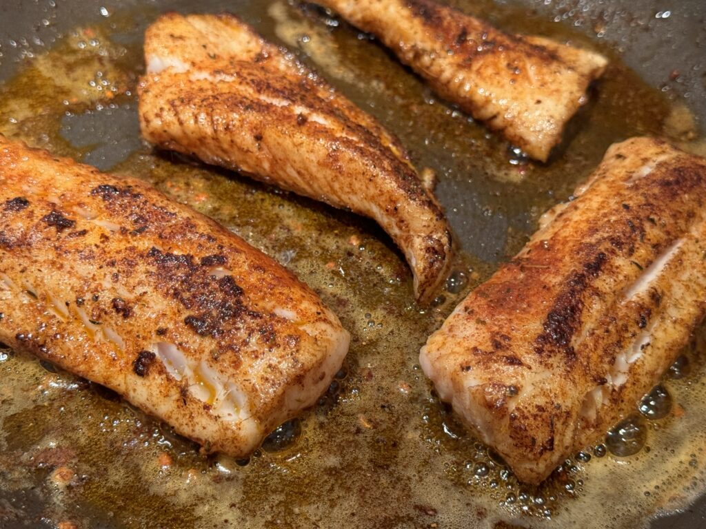 pan seared walleye for fish tacos