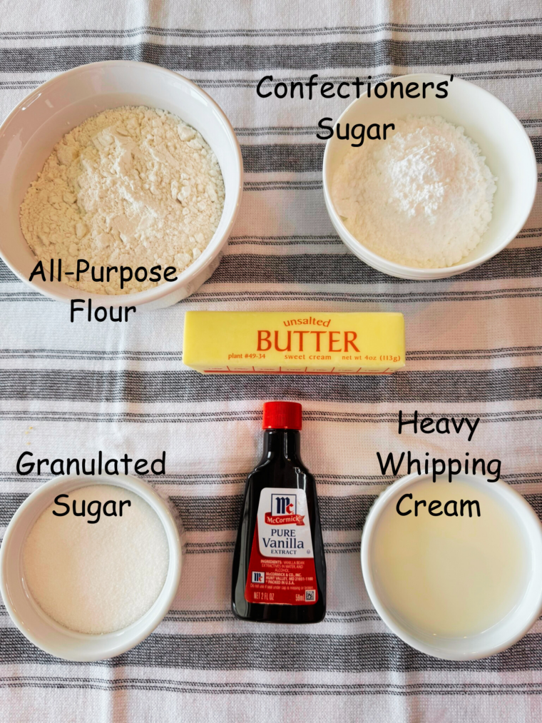 Ingredients for Cream Wafers