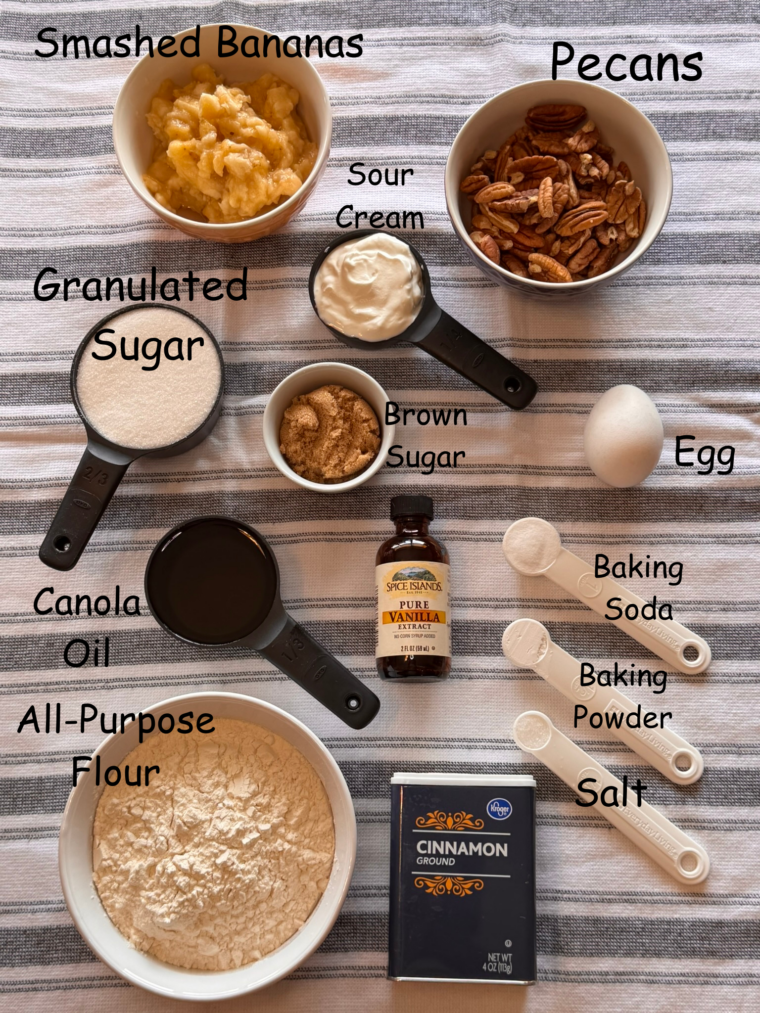 Ingredients for Banana Nut Muffins