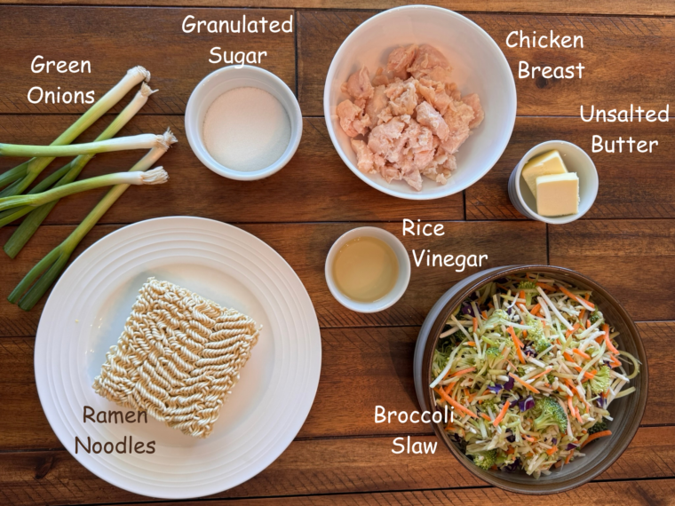 Crunchy Ramen Chicken Salad Ingredients